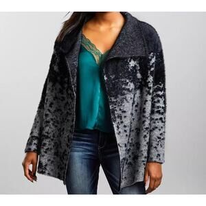 NWOT Buckle Black Color Bleed Cardigan Sweater Size Small